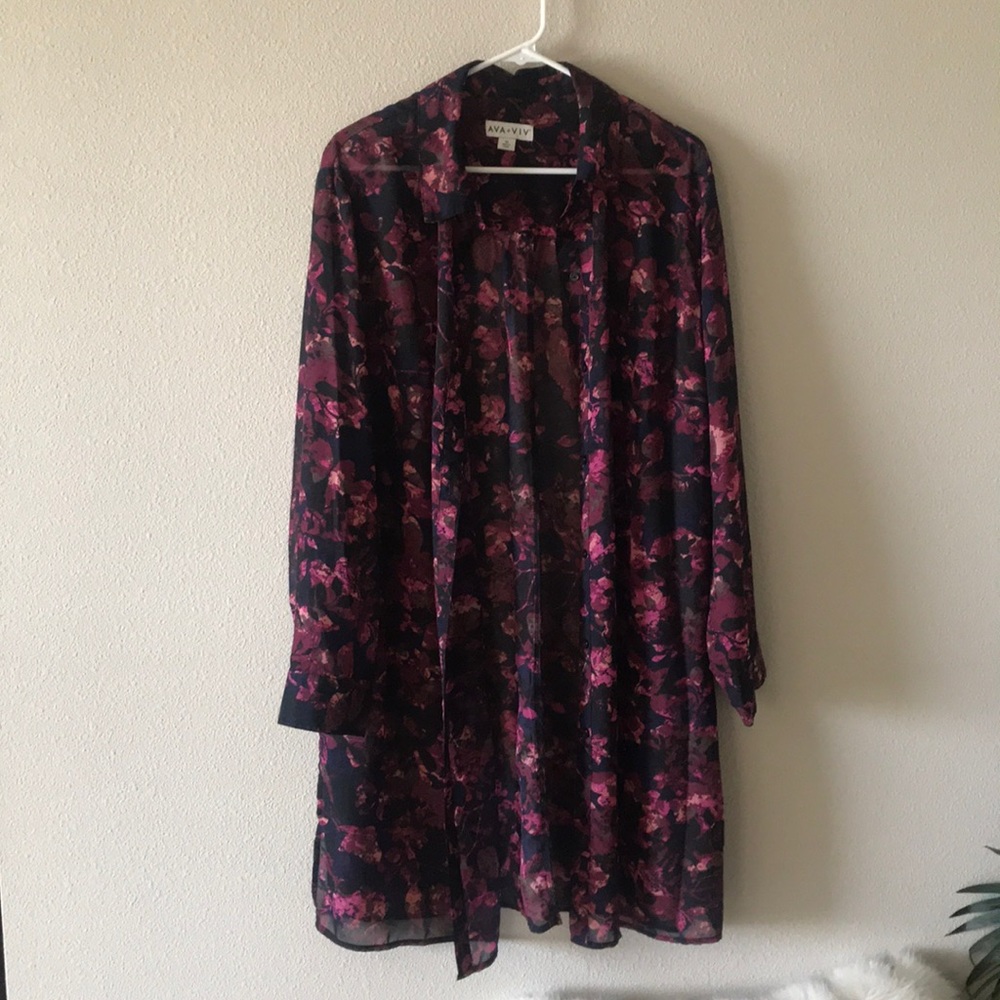Sheer Floral Cardigan